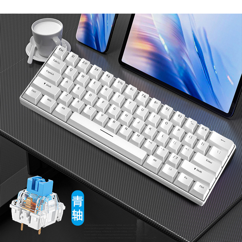 Gaming Keyboard Budget - Игровая механическая USB-клавиатура белого цвета, 60%