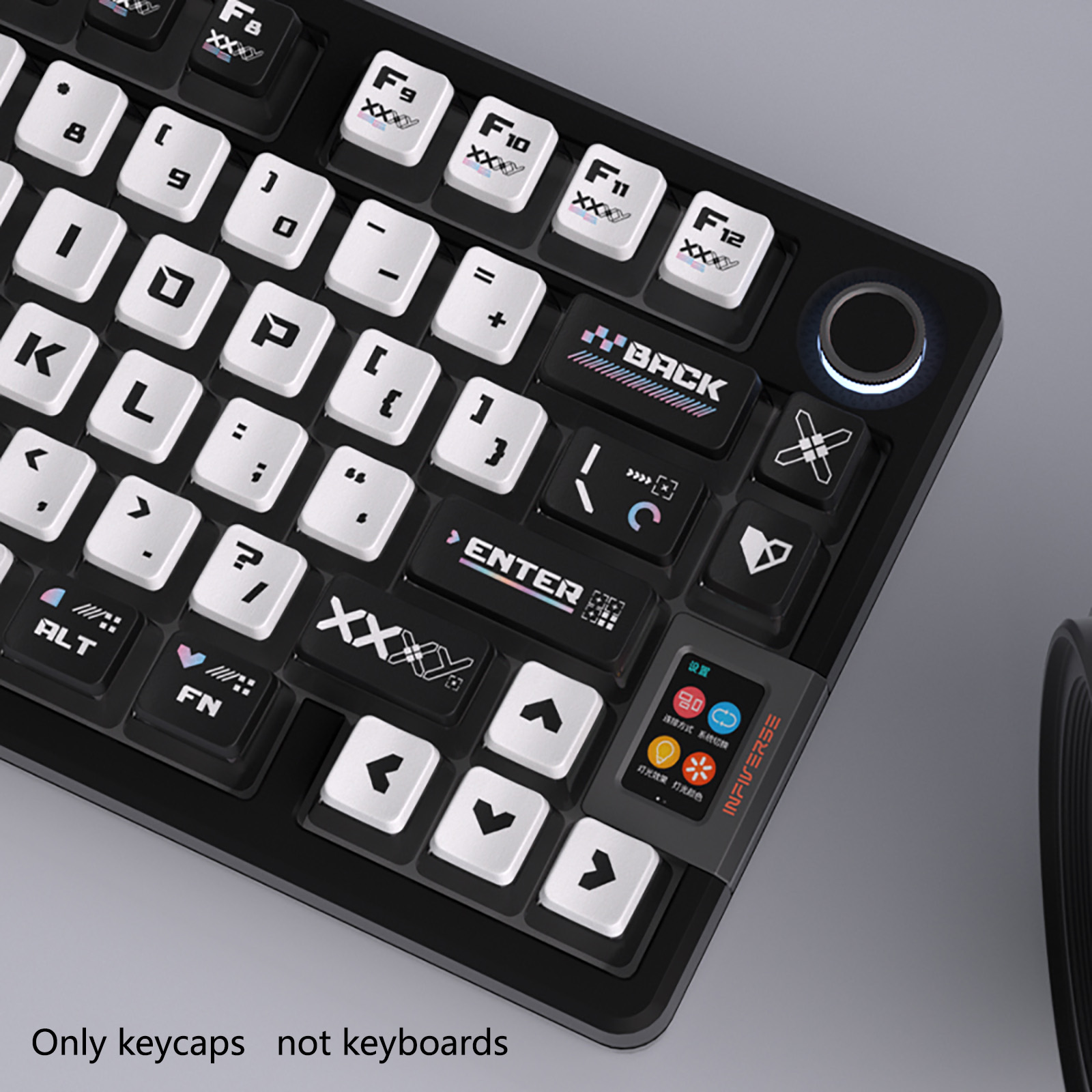 Keyboard Gaming Black - 122 клавиш, черно-белые кейкапы в стиле
