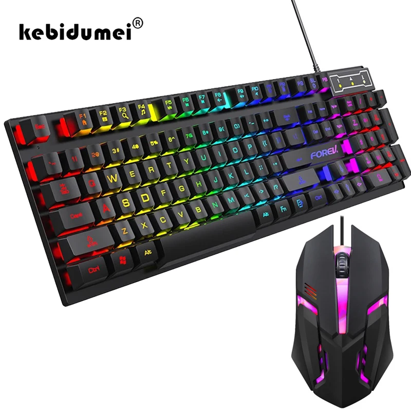 Keyboard Mouse Bundle Gaming - Механическая клавиатура с подсветкой на 104