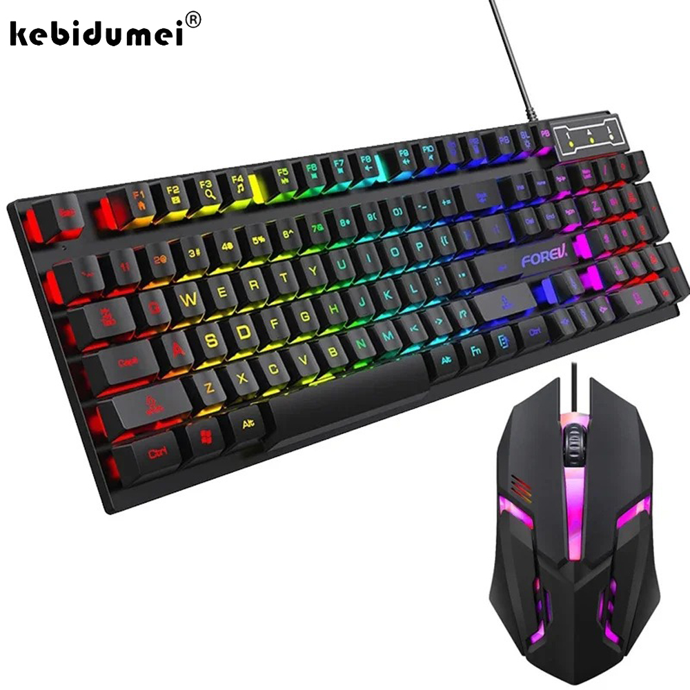 Keyboard Mouse Bundle Gaming - Механическая клавиатура Kebidumei с 104 клавишами