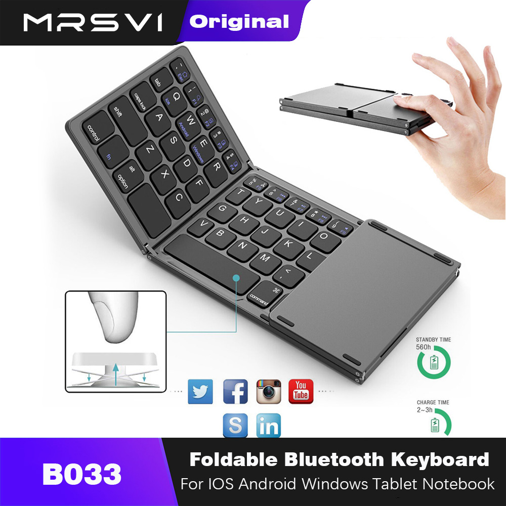 Gaming Keyboard Budget - Складная Bluetooth-клавиатура MRSVI с тачпадом, мини-беспроводная