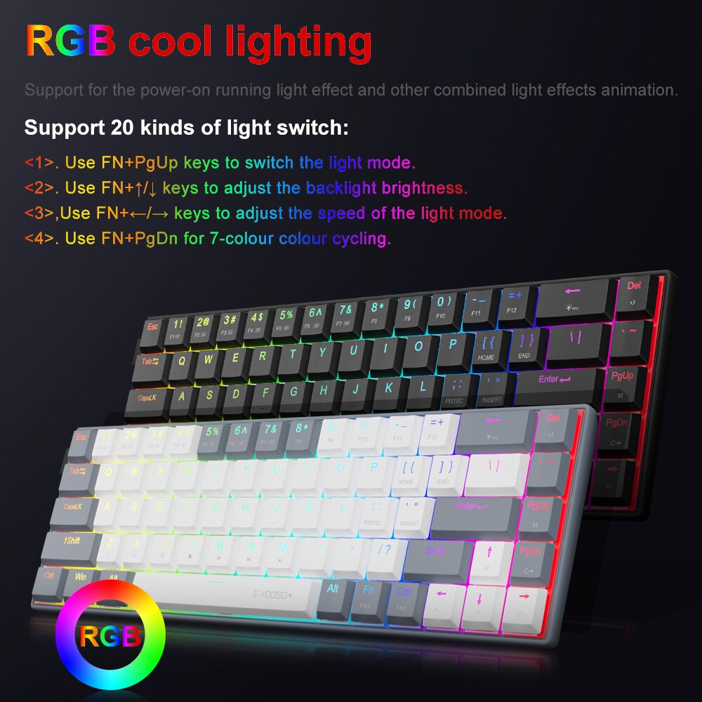 E-YOOSO A68 RGB Mini Slim USB  – обзор и цена Gaming Keyboard Budget