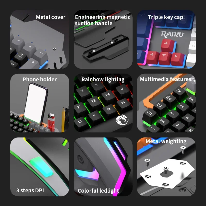Проводной металлический игрово – обзор и цена Gaming Keyboard Mouse And Headset Combo