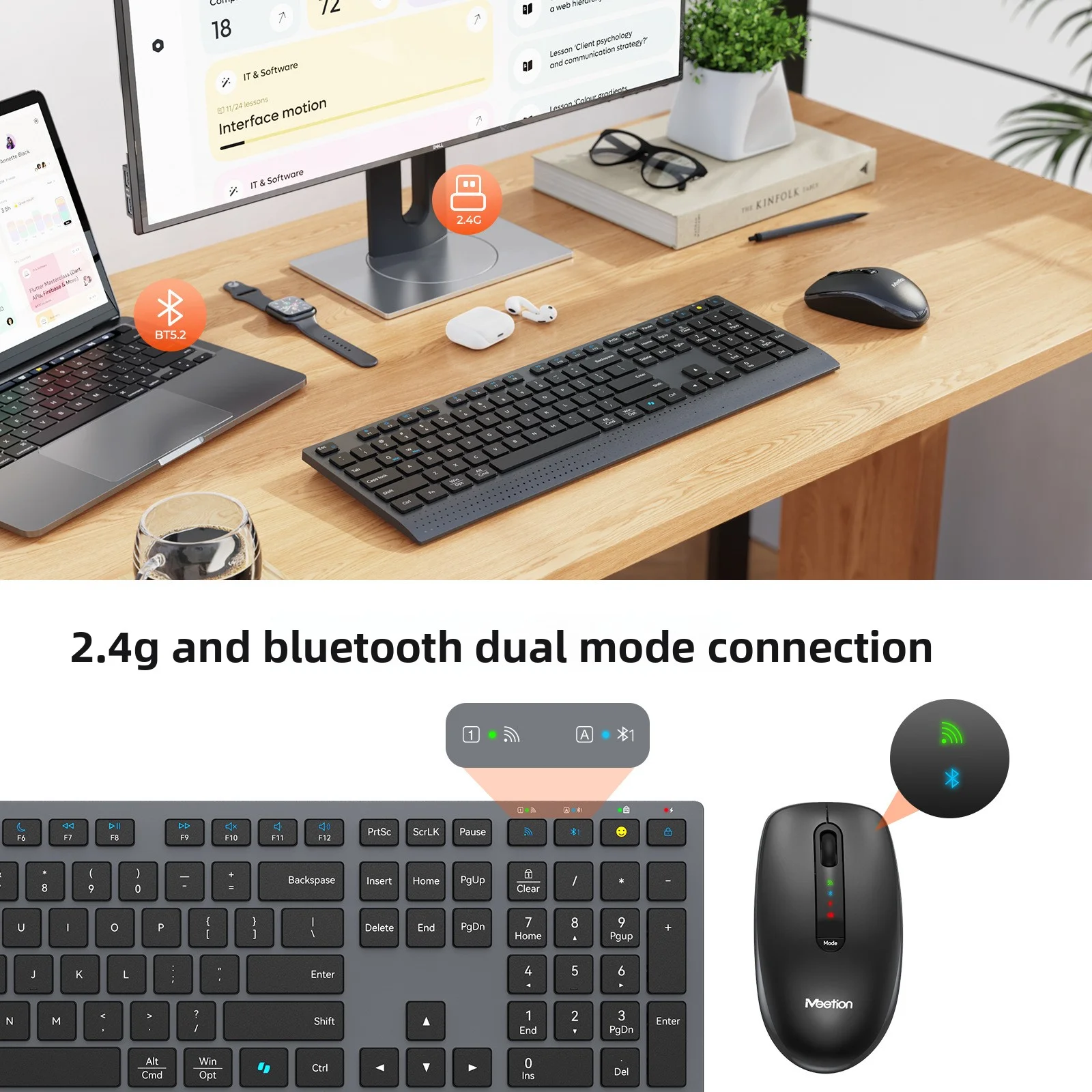 2,4G Bluetooth двухрежимная бе – обзор и цена Gaming Keyboard Mouse Set